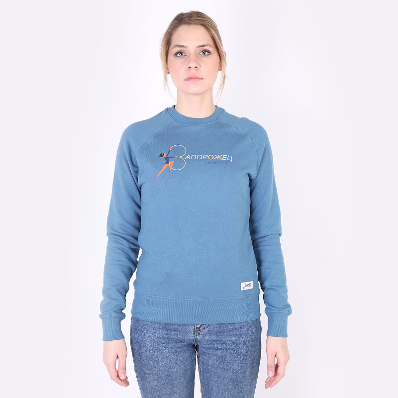 женская толстовка Запорожец heritage Gimnastika Sweatshirt  (W Gimnastika-blue)  - цена, описание, фото 1